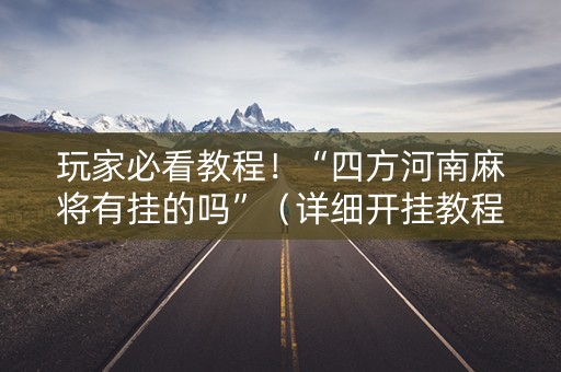 玩家必看教程！“四方河南麻将有挂的吗”（详细开挂教程）-哔哩哔哩