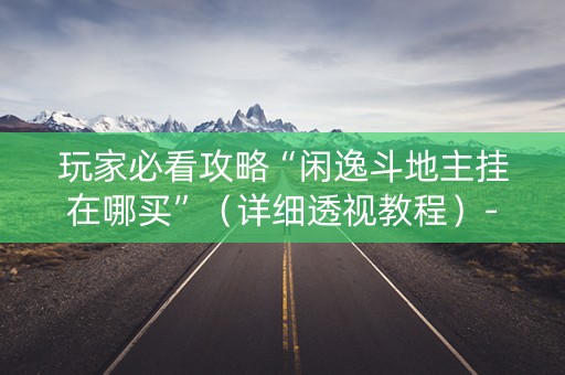 玩家必看攻略“闲逸斗地主挂在哪买”（详细透视教程）-哔哩哔哩