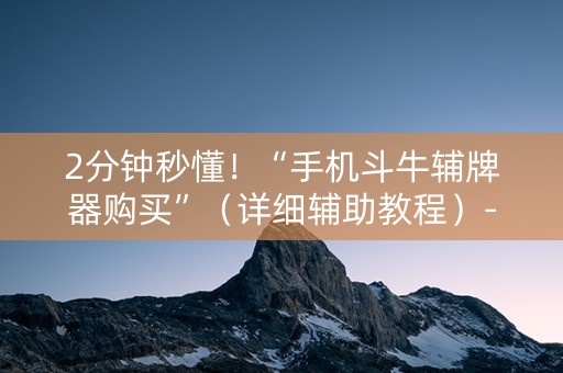 2分钟秒懂！“手机斗牛辅牌器购买”（详细辅助教程）-哔哩哔哩