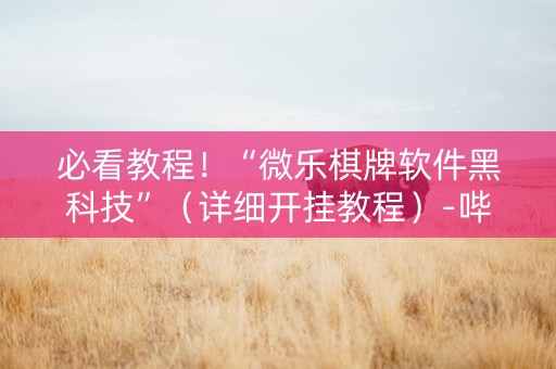 必看教程！“微乐棋牌软件黑科技”（详细开挂教程）-哔哩哔哩