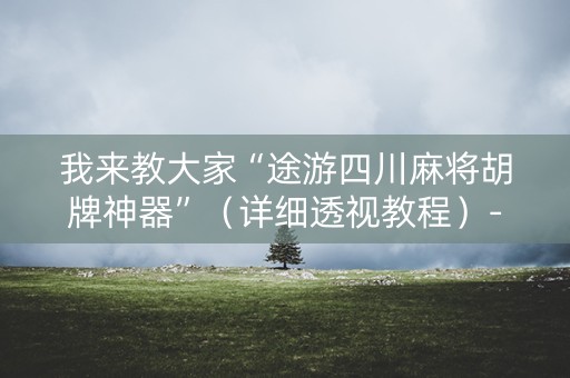 我来教大家“途游四川麻将胡牌神器”（详细透视教程）-哔哩哔哩