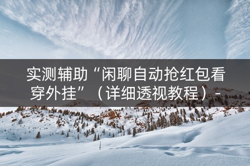 实测辅助“闲聊自动抢红包看穿外挂”（详细透视教程）-哔哩哔哩