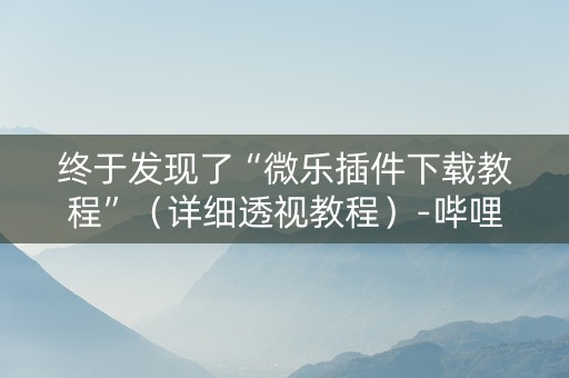 终于发现了“微乐插件下载教程”（详细透视教程）-哔哩哔哩