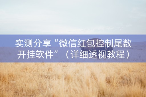 实测分享“微信红包控制尾数开挂软件”（详细透视教程）-哔哩哔哩
