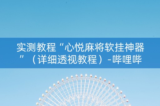 实测教程“心悦麻将软挂神器”（详细透视教程）-哔哩哔哩
