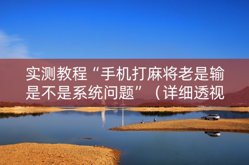 实测教程“手机打麻将老是输是不是系统问题”（详细透视教程）-哔哩哔哩