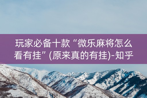 玩家必备十款“微乐麻将怎么看有挂”(原来真的有挂)-知乎