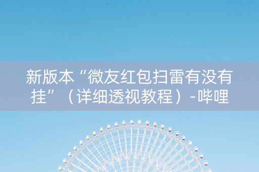 新版本“微友红包扫雷有没有挂”（详细透视教程）-哔哩哔哩