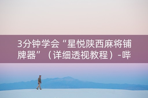 3分钟学会“星悦陕西麻将铺牌器”（详细透视教程）-哔哩哔哩