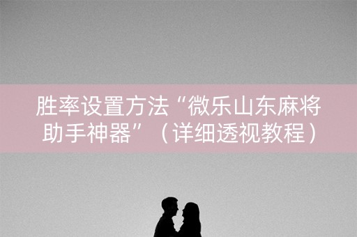 胜率设置方法“微乐山东麻将助手神器”（详细透视教程）-哔哩哔哩