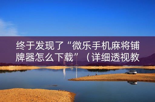 终于发现了“微乐手机麻将铺牌器怎么下载”（详细透视教程）-哔哩哔哩
