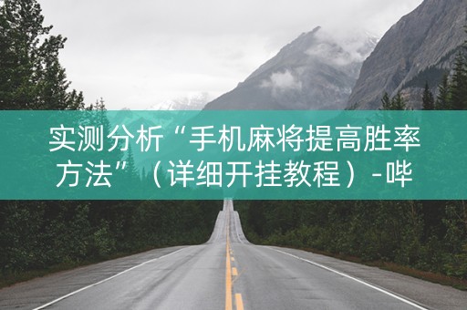 实测分析“手机麻将提高胜率方法”（详细开挂教程）-哔哩哔哩