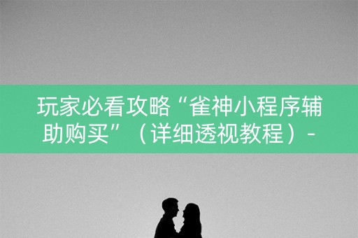 玩家必看攻略“雀神小程序辅助购买”（详细透视教程）-哔哩哔哩