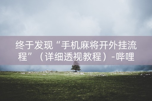 终于发现“手机麻将开外挂流程”（详细透视教程）-哔哩哔哩