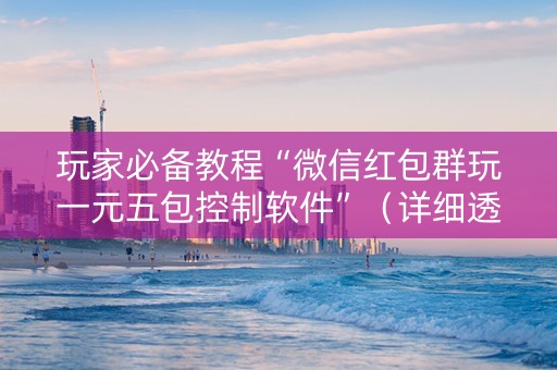 玩家必备教程“微信红包群玩一元五包控制软件”（详细透视教程）-哔哩哔哩