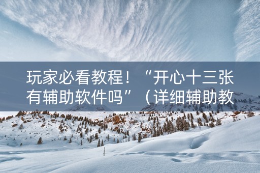 玩家必看教程！“开心十三张有辅助软件吗”（详细辅助教程）-哔哩哔哩