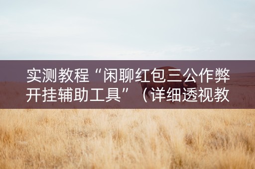 实测教程“闲聊红包三公作弊开挂辅助工具”（详细透视教程）-哔哩哔哩