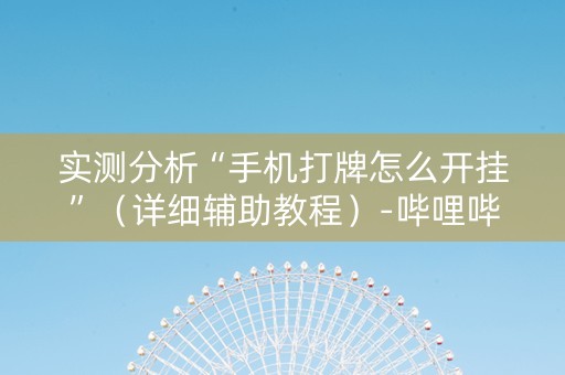 实测分析“手机打牌怎么开挂”（详细辅助教程）-哔哩哔哩