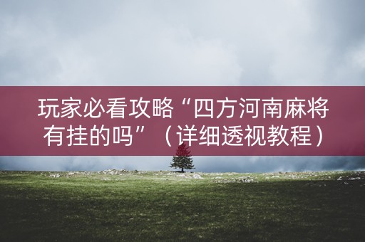 玩家必看攻略“四方河南麻将有挂的吗”（详细透视教程）-哔哩哔哩