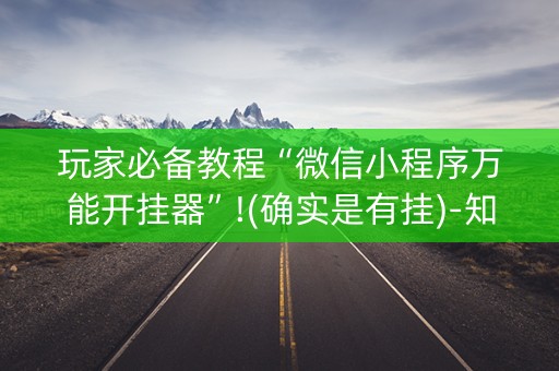 玩家必备教程“微信小程序万能开挂器”!(确实是有挂)-知乎