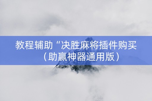 教程辅助“决胜麻将插件购买（助赢神器通用版）