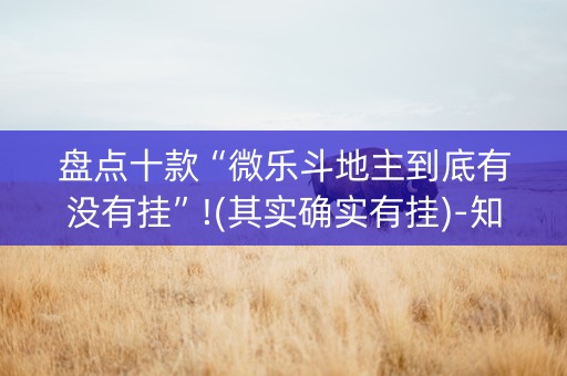 盘点十款“微乐斗地主到底有没有挂”!(其实确实有挂)-知乎