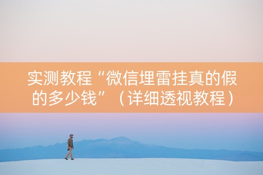 实测教程“微信埋雷挂真的假的多少钱”（详细透视教程）-哔哩哔哩