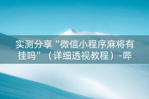 实测分享“微信小程序麻将有挂吗”（详细透视教程）-哔哩哔哩