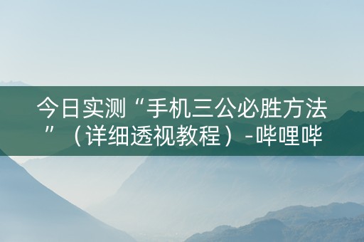 今日实测“手机三公必胜方法”（详细透视教程）-哔哩哔哩