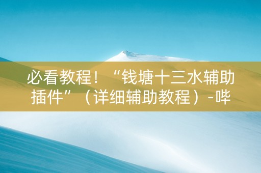 必看教程！“钱塘十三水辅助插件”（详细辅助教程）-哔哩哔哩