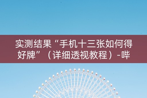 实测结果“手机十三张如何得好牌”（详细透视教程）-哔哩哔哩