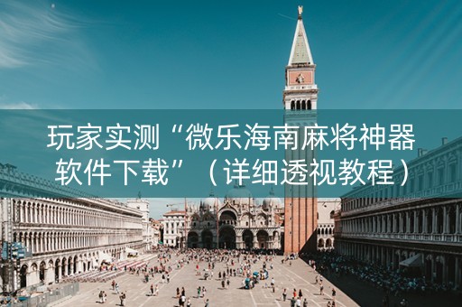 玩家实测“微乐海南麻将神器软件下载”（详细透视教程）-哔哩哔哩