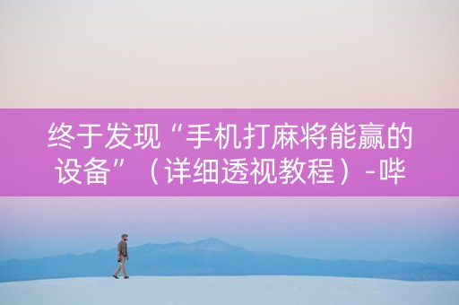 终于发现“手机打麻将能赢的设备”（详细透视教程）-哔哩哔哩