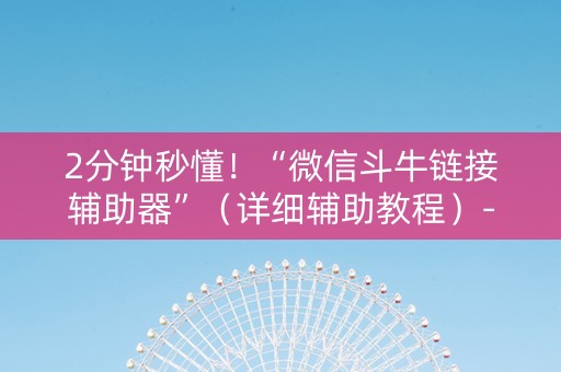 2分钟秒懂！“微信斗牛链接辅助器”（详细辅助教程）-哔哩哔哩
