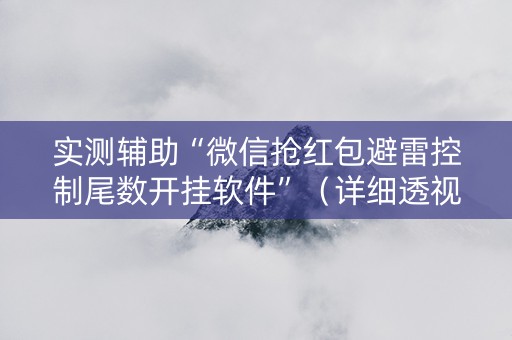 实测辅助“微信抢红包避雷控制尾数开挂软件”（详细透视教程）-哔哩哔哩