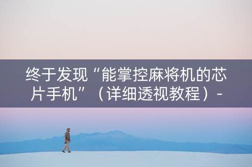 终于发现“能掌控麻将机的芯片手机”（详细透视教程）-哔哩哔哩