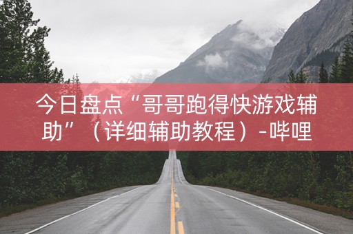 今日盘点“哥哥跑得快游戏辅助”（详细辅助教程）-哔哩哔哩