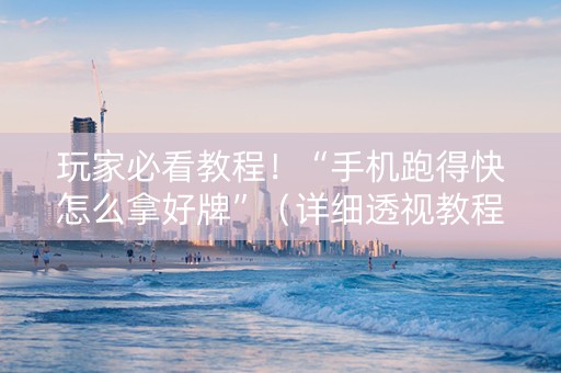 玩家必看教程！“手机跑得快怎么拿好牌”（详细透视教程）-哔哩哔哩