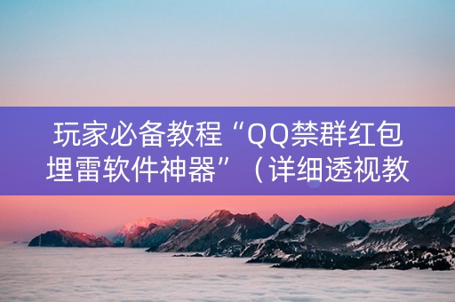 玩家必备教程“QQ禁群红包埋雷软件神器”（详细透视教程）-哔哩哔哩
