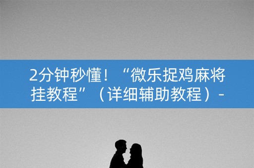 2分钟秒懂！“微乐捉鸡麻将挂教程”（详细辅助教程）-哔哩哔哩