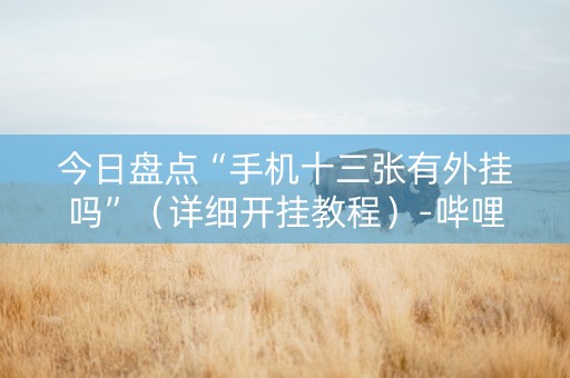今日盘点“手机十三张有外挂吗”（详细开挂教程）-哔哩哔哩