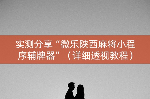 实测分享“微乐陕西麻将小程序辅牌器”（详细透视教程）-哔哩哔哩