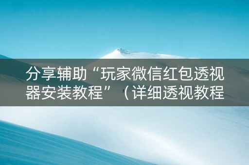 分享辅助“玩家微信红包透视器安装教程”（详细透视教程）-哔哩哔哩
