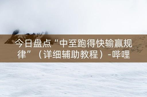 今日盘点“中至跑得快输赢规律”（详细辅助教程）-哔哩哔哩