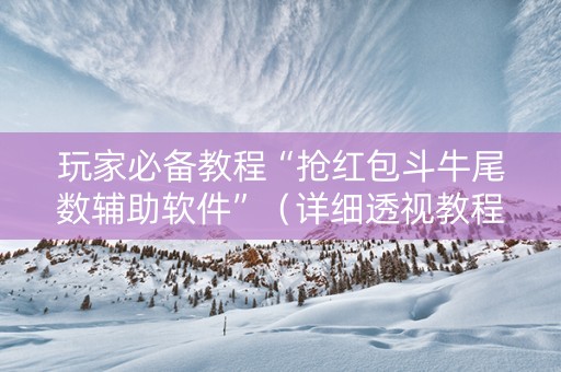 玩家必备教程“抢红包斗牛尾数辅助软件”（详细透视教程）-哔哩哔哩
