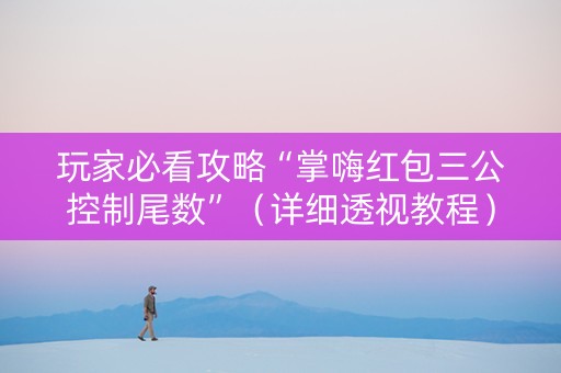 玩家必看攻略“掌嗨红包三公控制尾数”（详细透视教程）-哔哩哔哩
