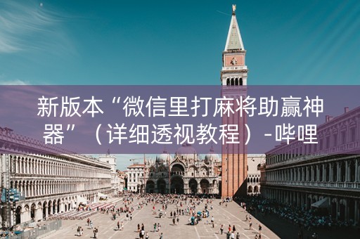 新版本“微信里打麻将助赢神器”（详细透视教程）-哔哩哔哩