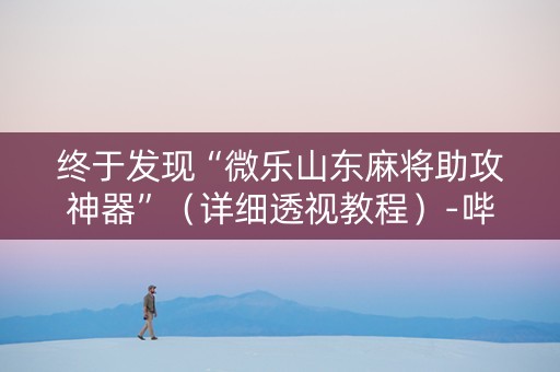 终于发现“微乐山东麻将助攻神器”（详细透视教程）-哔哩哔哩