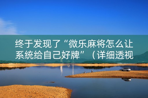 终于发现了“微乐麻将怎么让系统给自己好牌”（详细透视教程）-哔哩哔哩