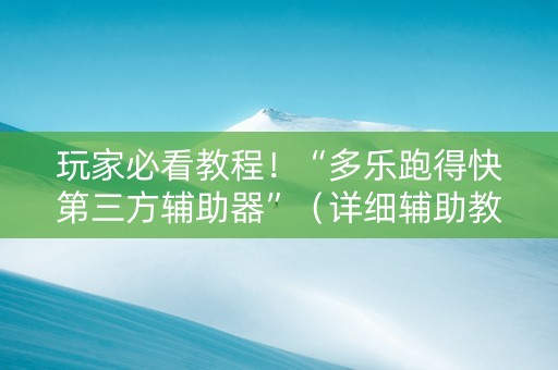 玩家必看教程！“多乐跑得快第三方辅助器”（详细辅助教程）-哔哩哔哩